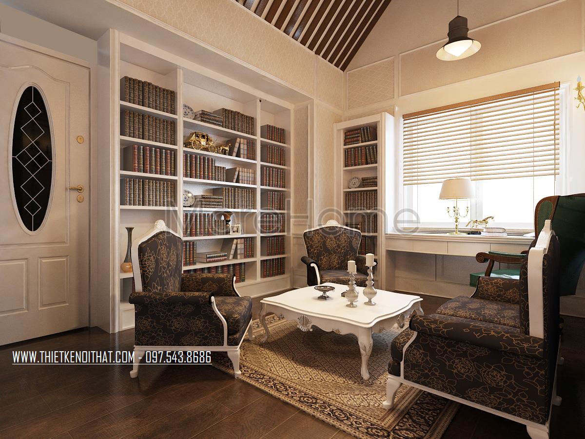 Thiết kế nội thất phòng đọc sách biệt thự Vinhome Riverside Thiết kế nội thất phòng đọc sách biệt thự Vinhome Riverside
