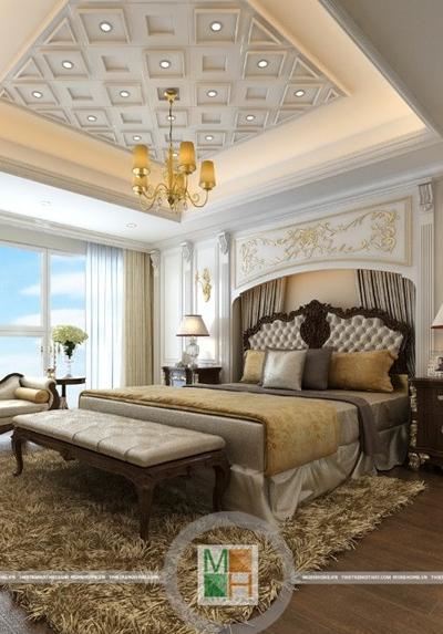 Thiết kế nội thất phòng ngủ tân cổ điển tại DUPLEX MANDARIN - Anh Hoàng