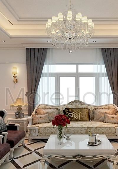 Thiết kế phòng khách Biệt thự tân cổ điển The Venica Khang Điền Quận 9