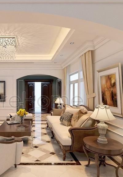 Thiết kế phòng khách biệt thự The Venica Khang Điền