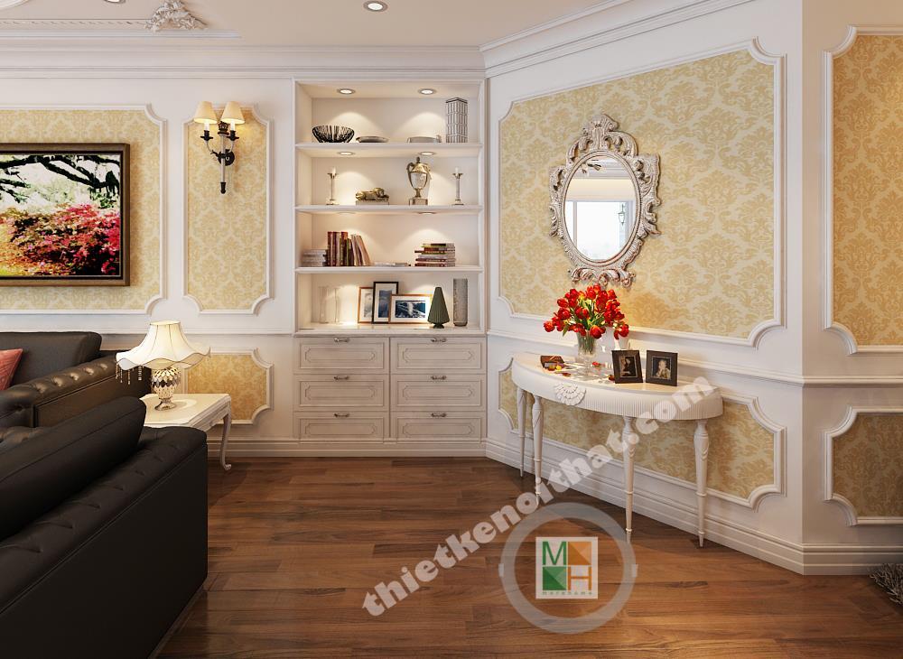 Đẹp mắt hơn với kệ sách trang trí cho phòng khách biệt thự